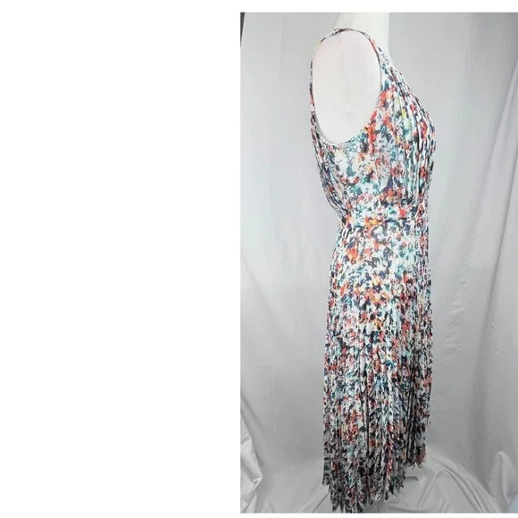 Anthropologie Plenty by Tracy Reese Dress 4 Morgan Multi Speckle Pleated Hi Low - Picture 5 of 11